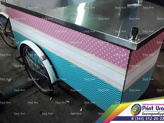 Наклейки на тележку по продаже мороженого